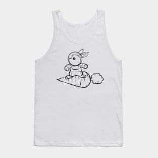 Easter Bunny Surfing On A Carrot As Color In Easter Tank Top